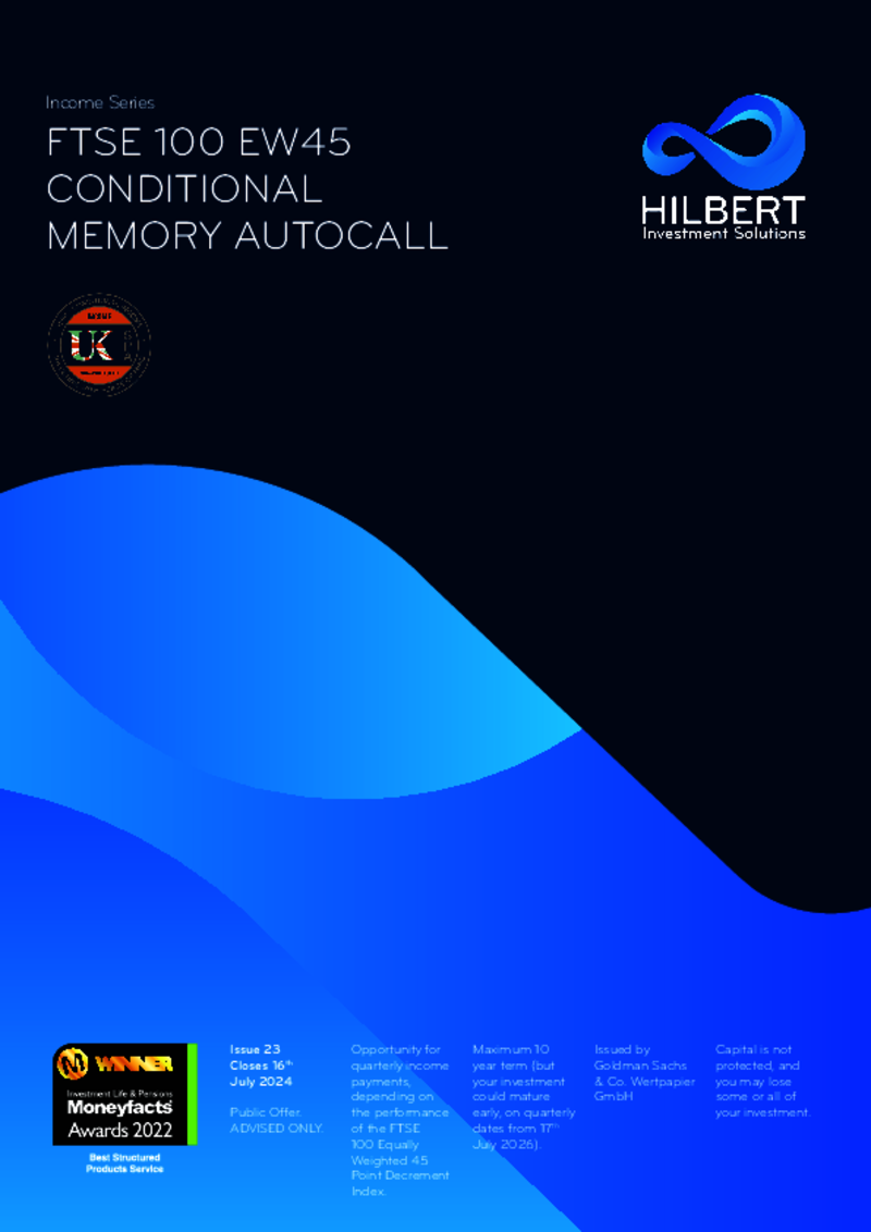 Hilbert FTSE 100 EW45 Conditional Memory Autocall - Issue 20