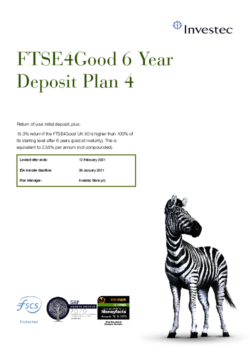 Investec FTSE4Good 6 Year Deposit Plan 4