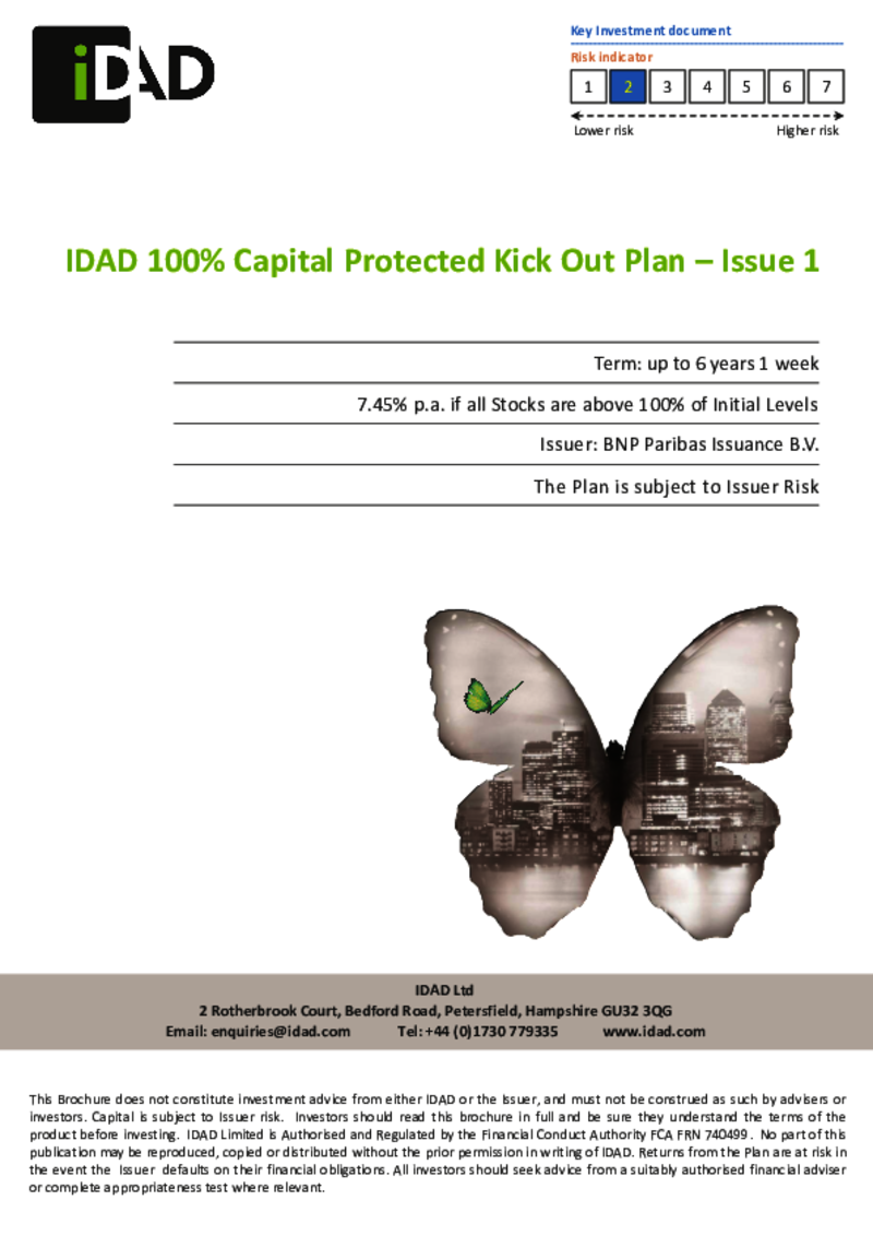 iDAD 100% Capital Protected Kick Out Plan - Issue 1