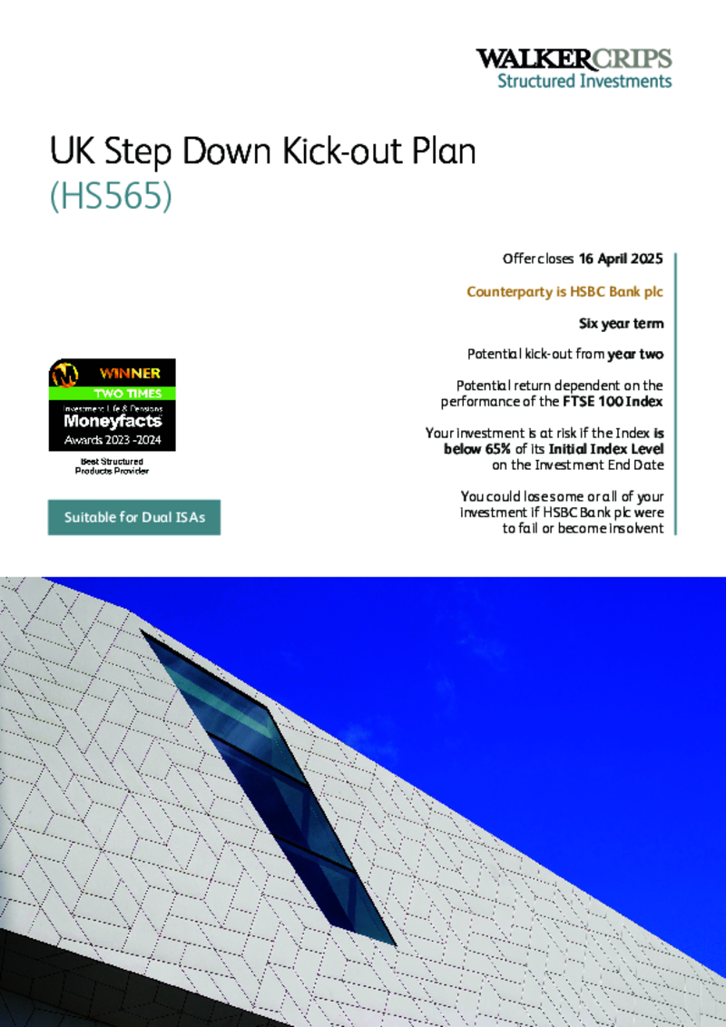 Walker Crips UK Step Down Kick-out Plan (HS565)