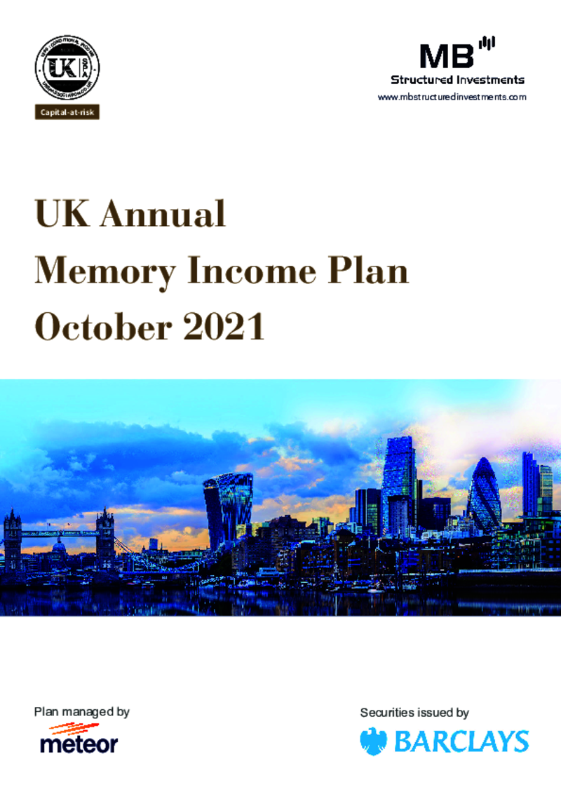 MB Structured Investments UK Annual Memory Income Plan October 2021