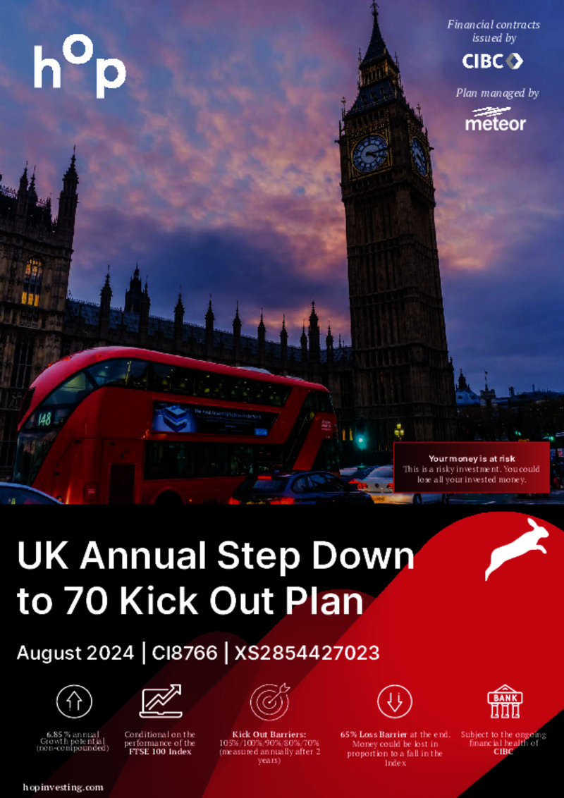 hop investment UK Annual Step Down to 70 Kick Out Plan August 2024 - CI8766