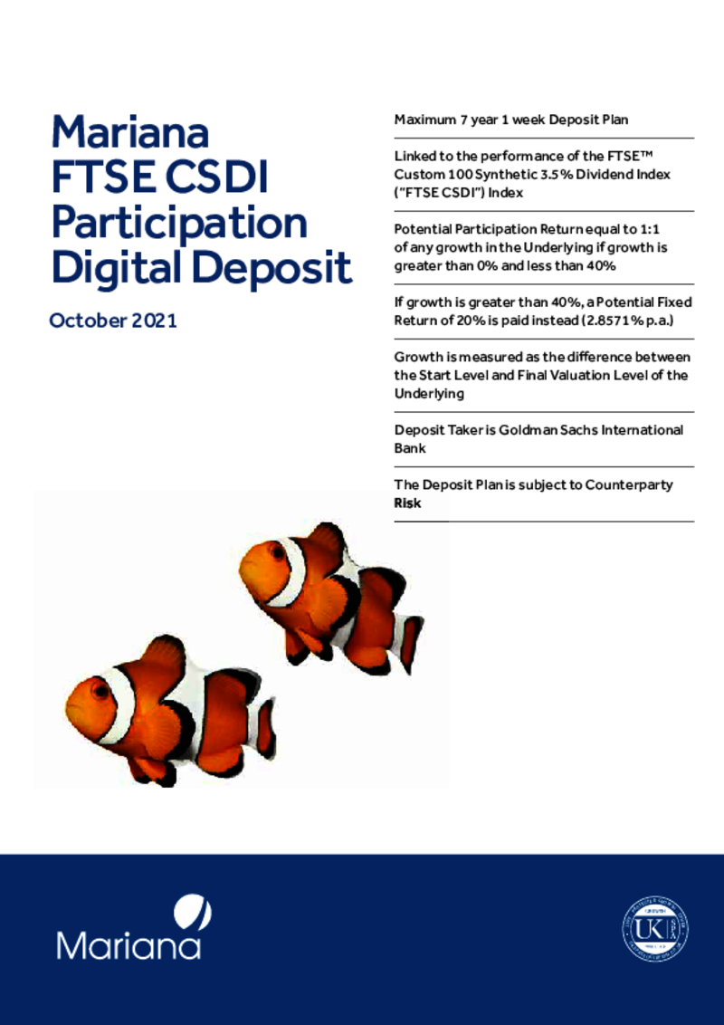 Mariana FTSE CSDI Participation Digital Deposit - October 2021