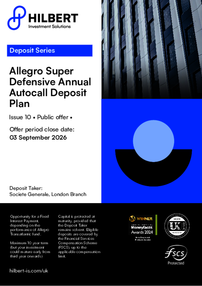 Hilbert Allegro Super Defensive Annual Autocall Deposit Plan - Issue 10 - September 2026