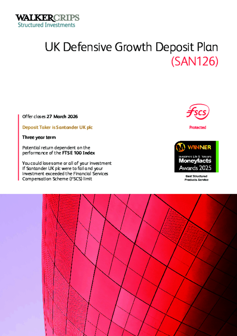 Walker Crips UK Defensive Growth Deposit Plan (SAN120)