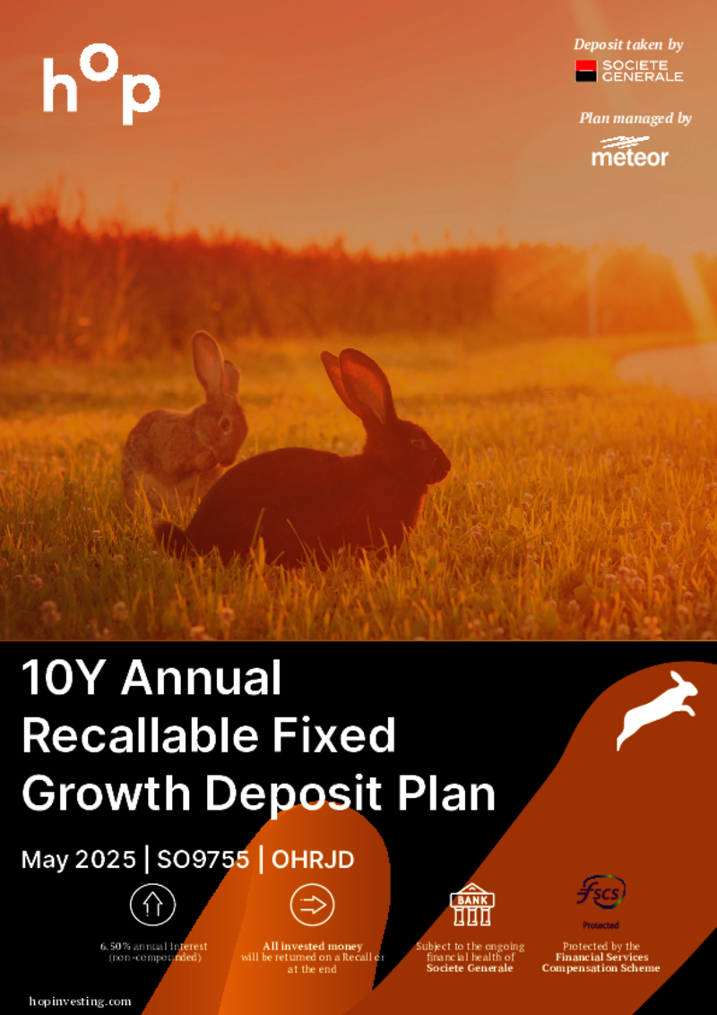 hop investing 10Y Annual Recallable Fixed Growth Deposit Plan May 2025 - SO9755