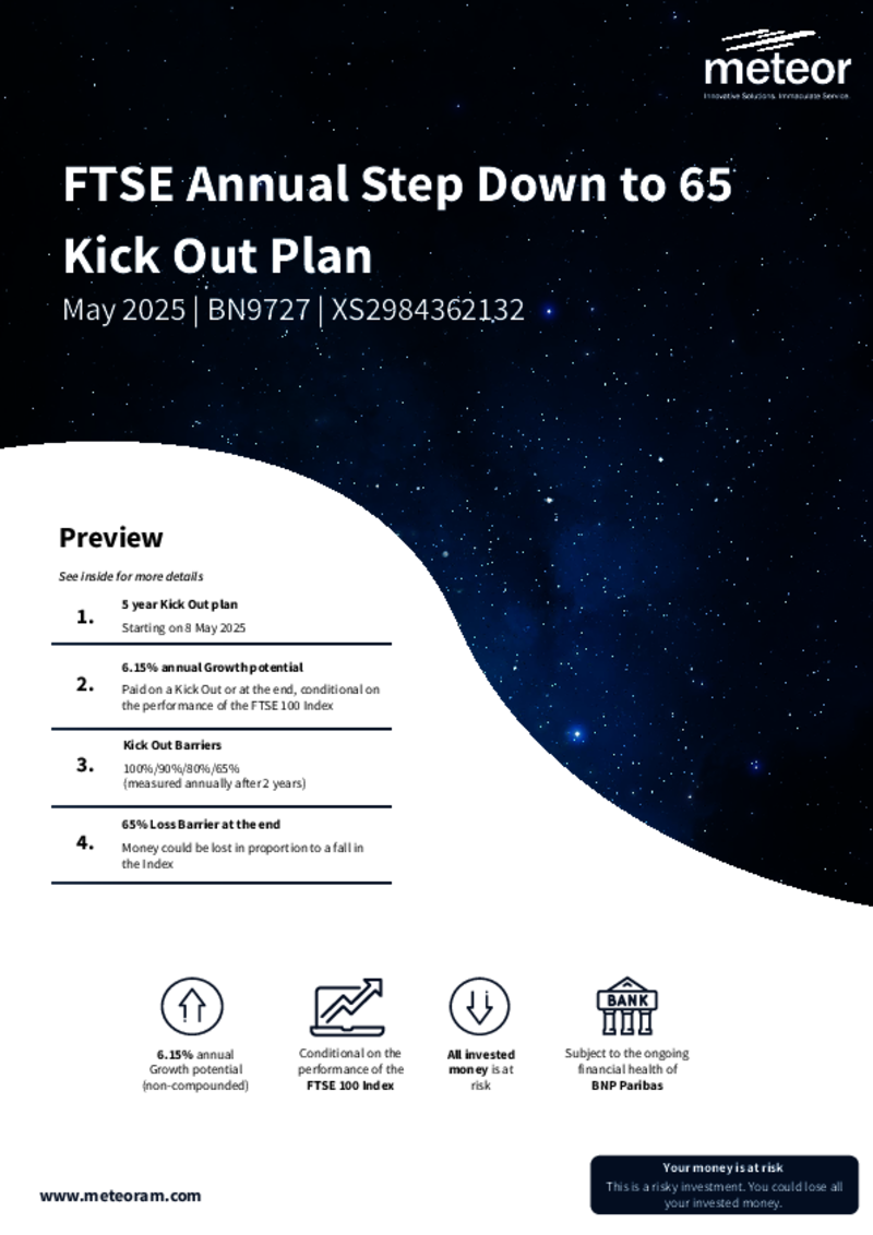 Meteor FTSE Annual Step Down to 65 Kick Out Plan May 2025 - BN9727