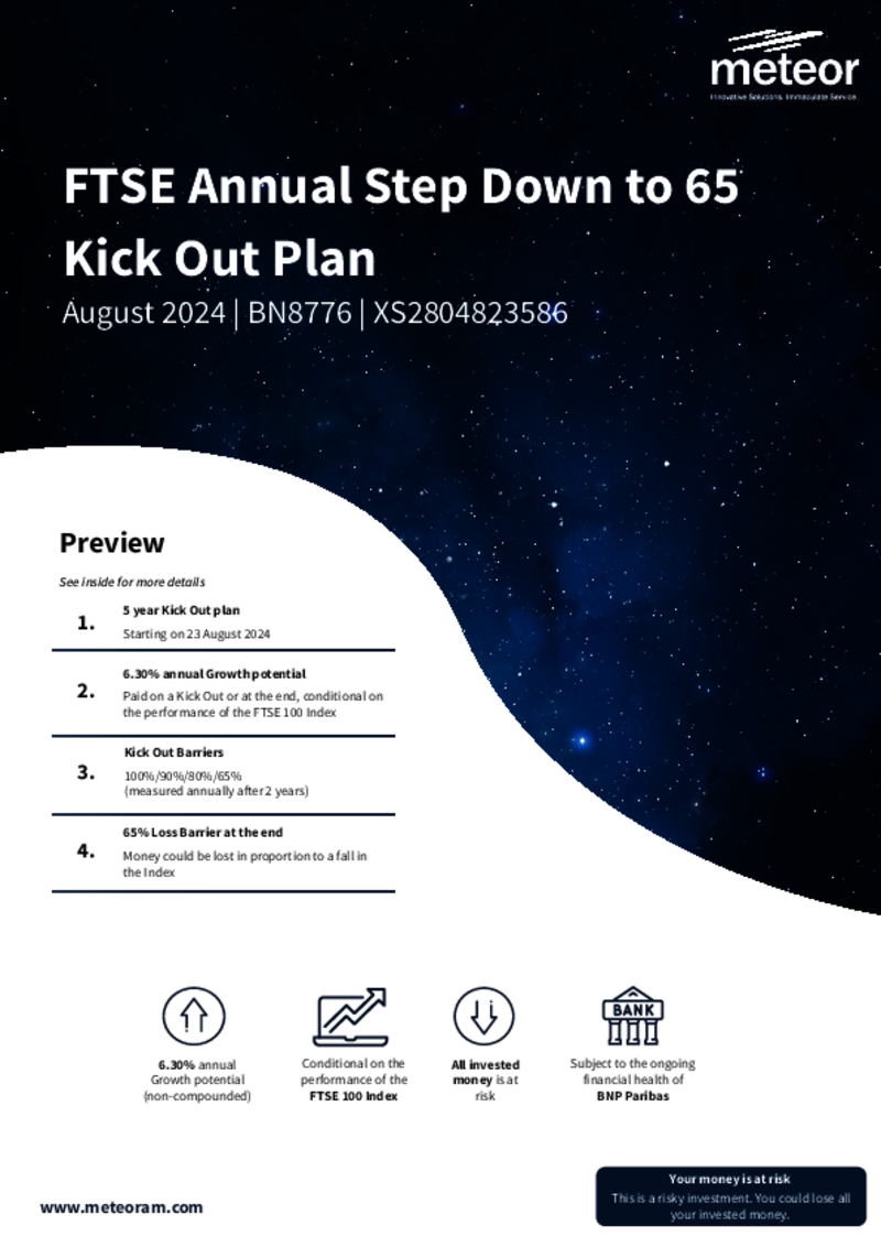 Meteor FTSE Annual Step Down to 65 Kick Out Plan August 2024 - BN8776