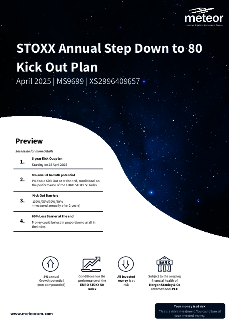 Meteor STOXX Annual Step Down to 80 Kick Out Plan April 2025 - MS9699