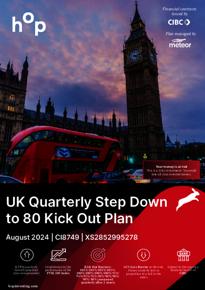 hop investment UK Quarterly Step Down to 80 Kick Out Plan August 2024 - CI8749