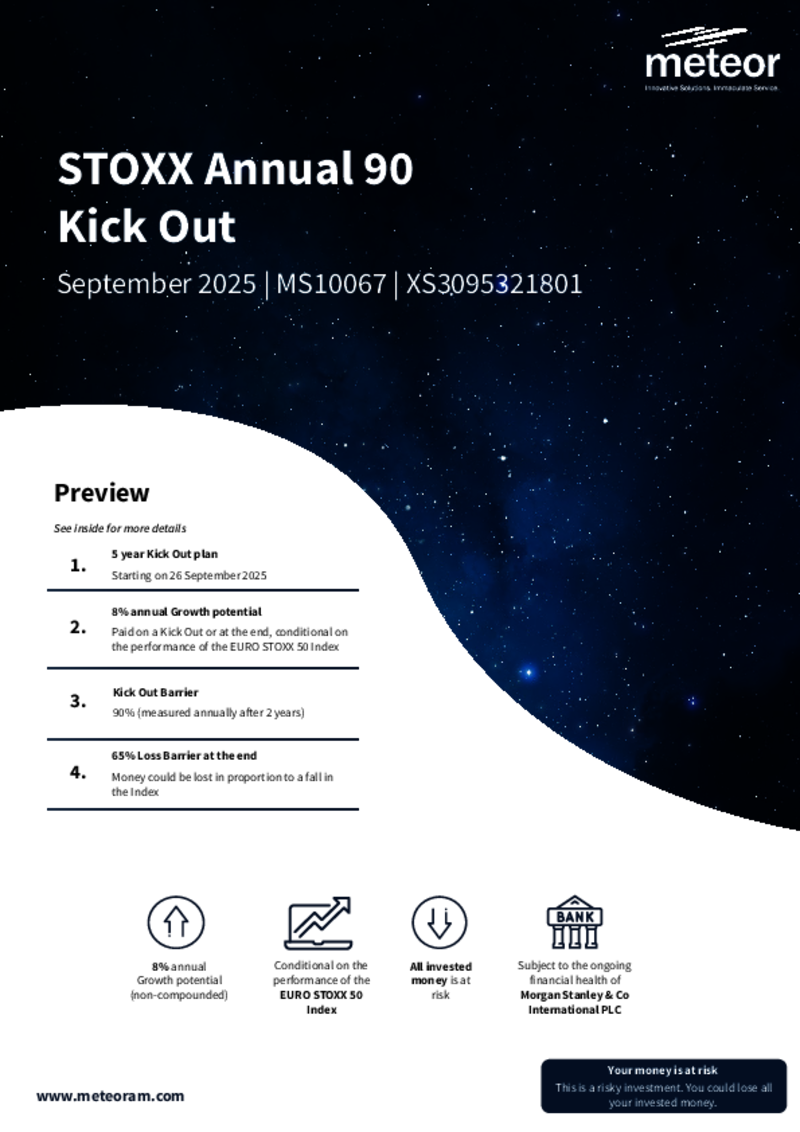 Meteor STOXX Annual 90 Kick Out September 2025 - MS10067