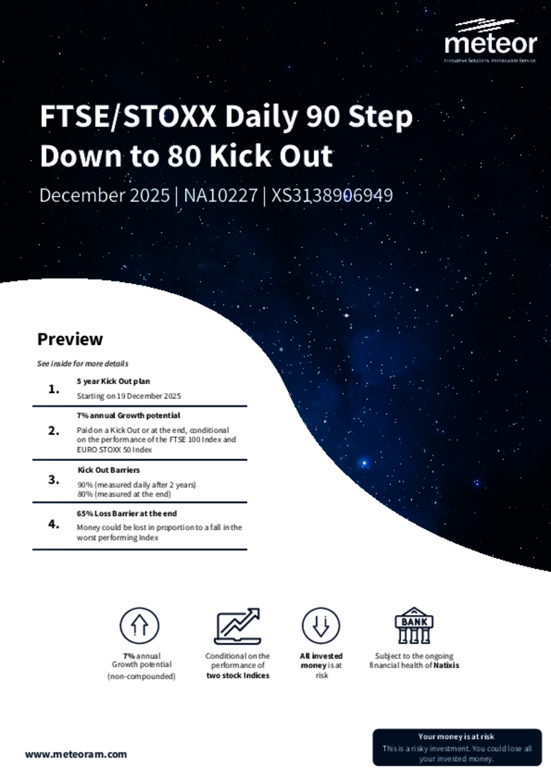 Meteor FTSE/STOXX Daily 90 Step Down to 80 Kick Out December 2025 - NA10227
