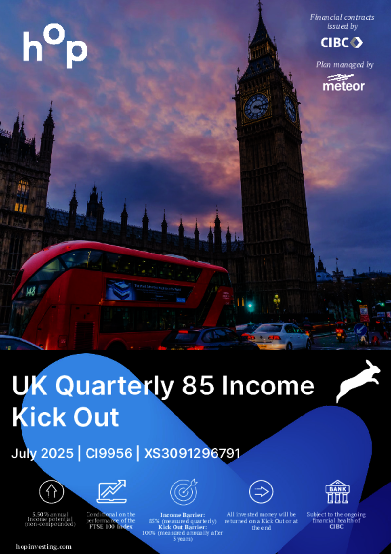 hop investing UK Quarterly 85 Income Kick Out July 2025 - CI9956